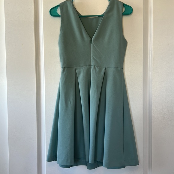 Max and Riley turquoise 50s style dress with bow and pleats size S - Picture 5 of 5